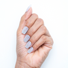 Ice Crystal, Chrome with Nail Glue + Nail Glue Sticker Medium | Square Press-On Nails
