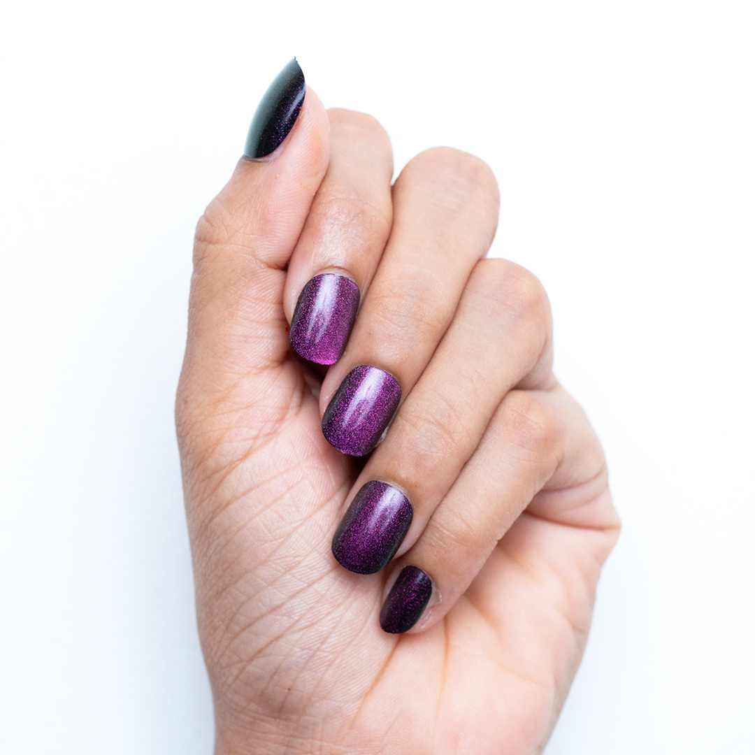 Ruby, Cat Eye with Nail Glue + Nail Glue Sticker | Short, Squoval Press-On Nails