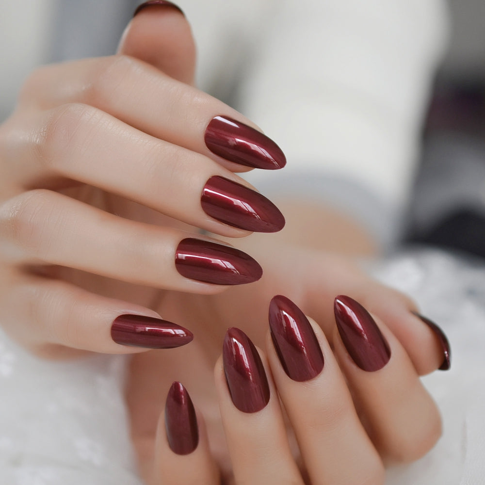Ruby - Long Almond - Press on Nails