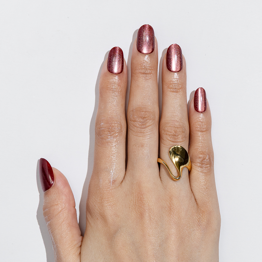 Redhead Energy | Long, Round Press-On Nails