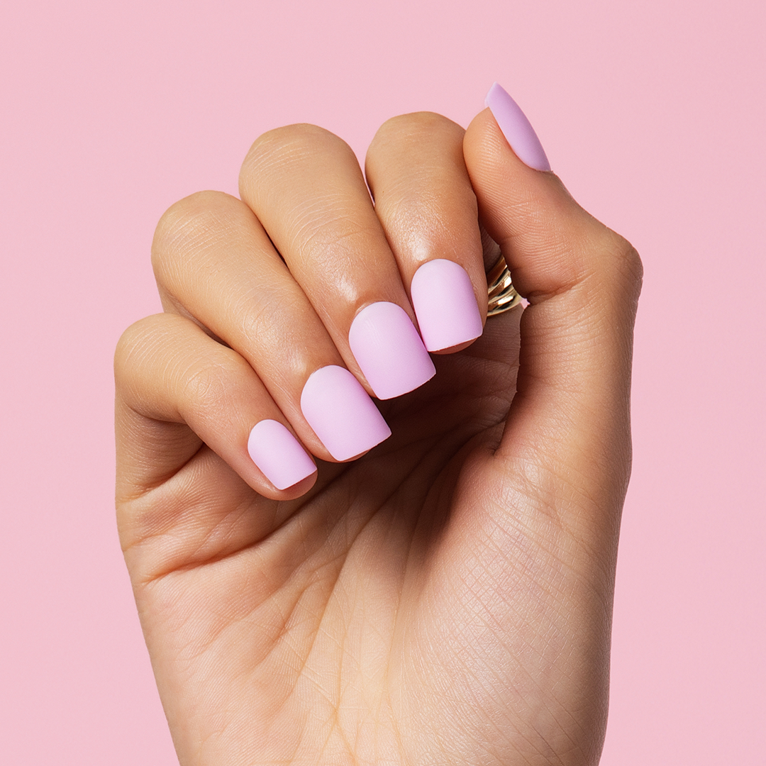 Baby Pink, Matte with Nail Glue + Nail Glue Sticker | Short, Square Press-On Nails