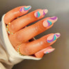 Abstract Purple Swirl - Medium Almond - Press on Nails