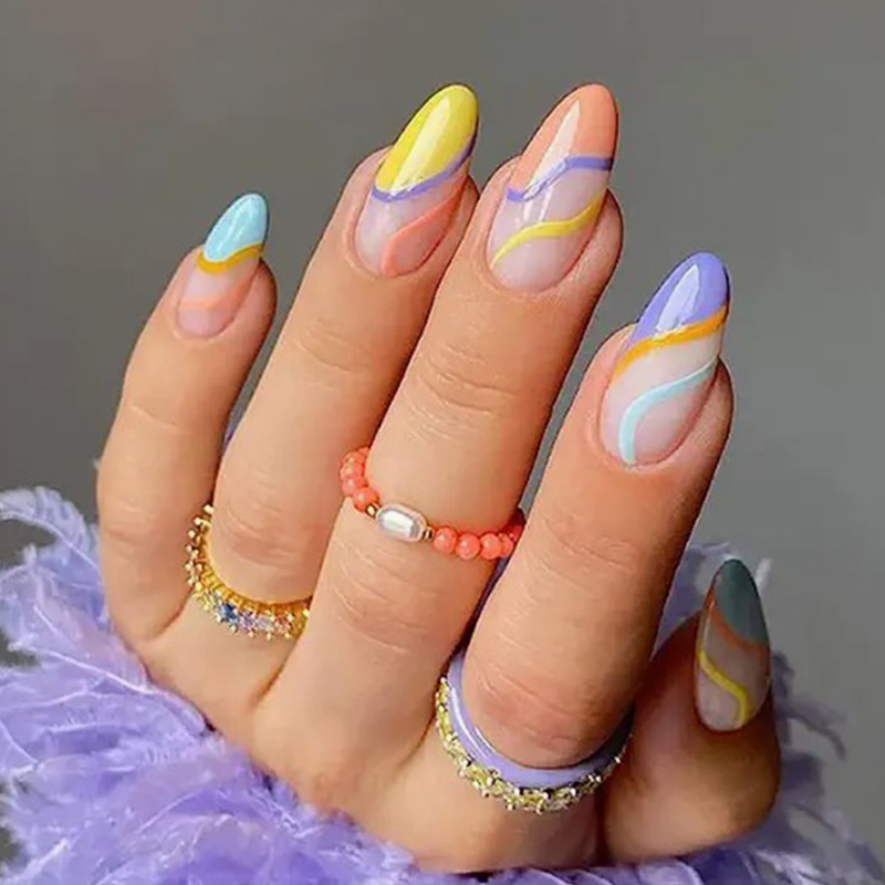 Carnival - Medium Almond - Press on Nails