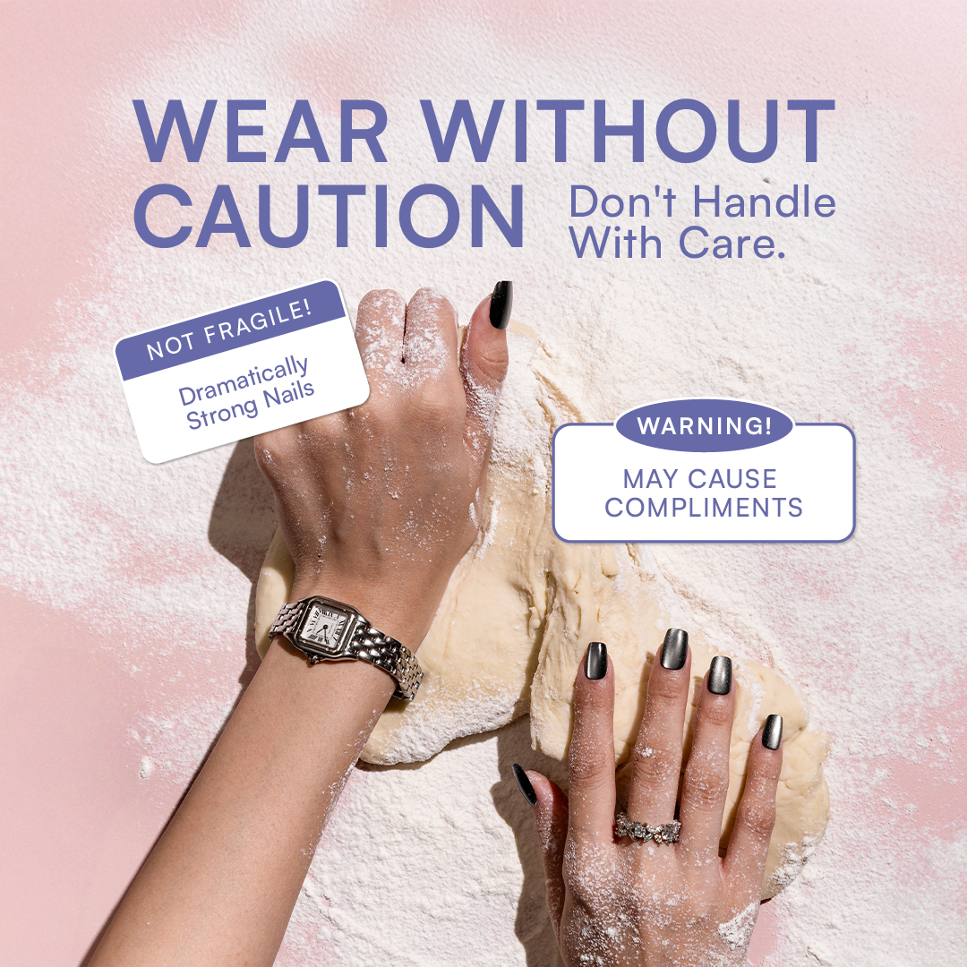 Smoke Show | Medium Round, Press On Nails