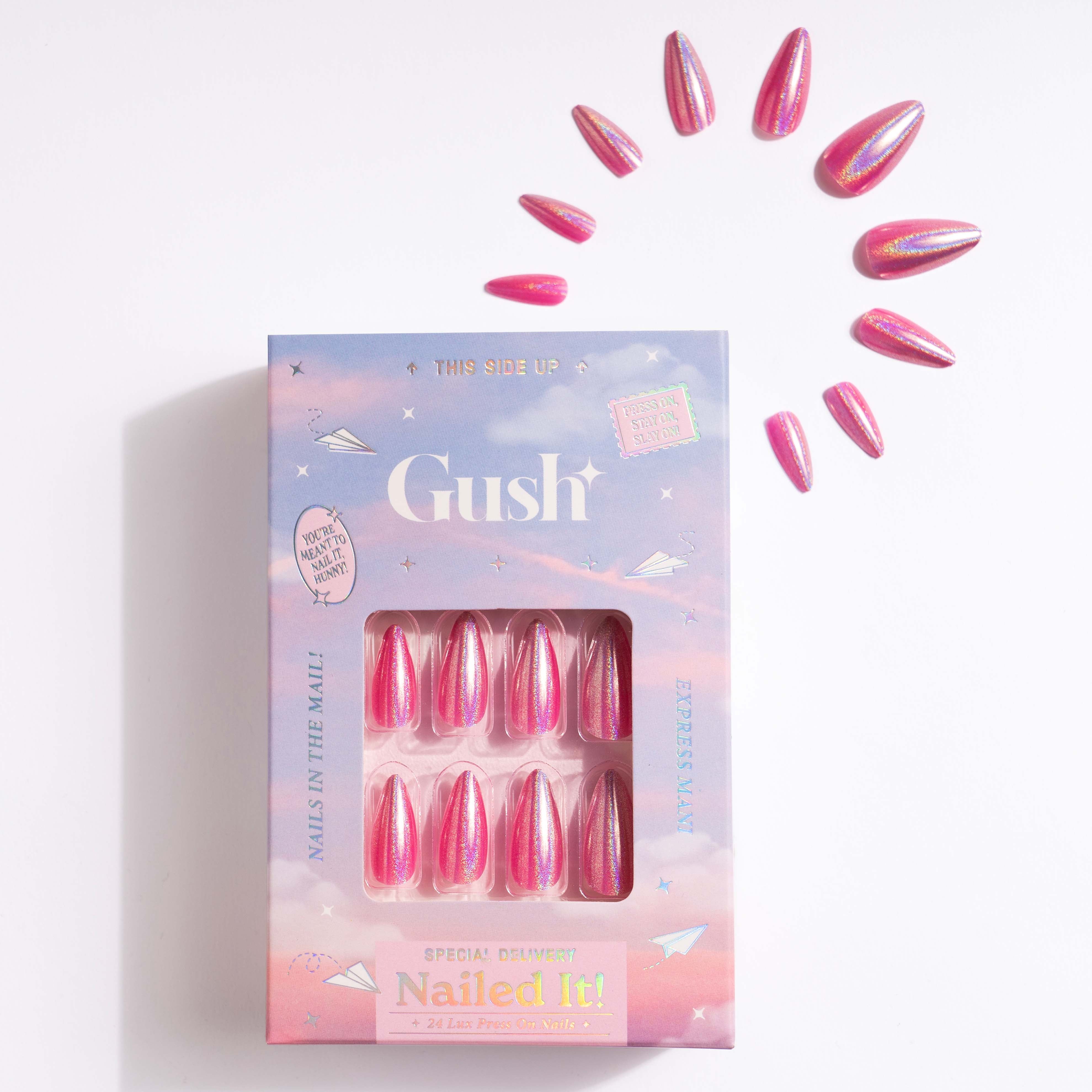 Barbie Pink Chrome - Medium Almond - Press on Nails