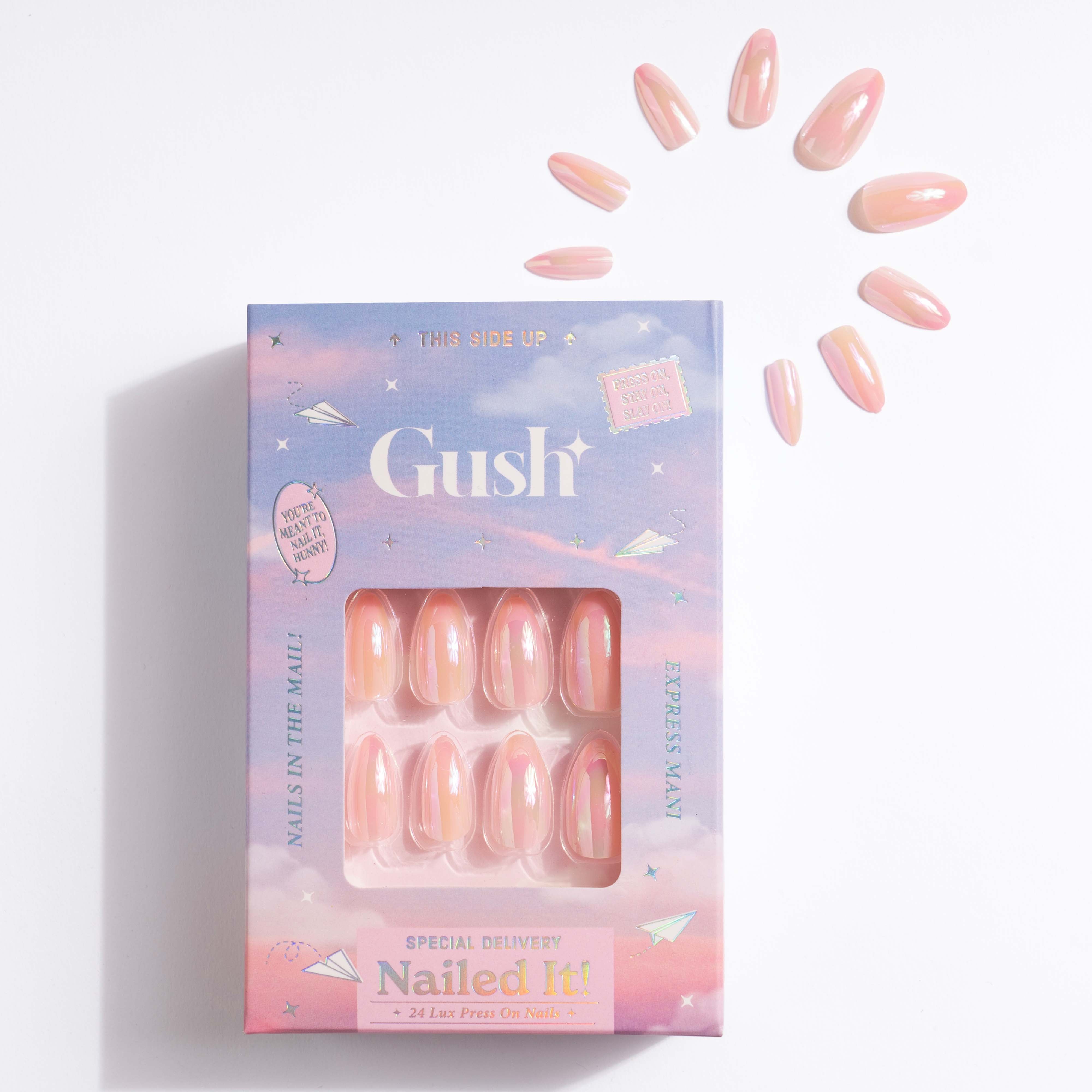 Fairy Dust, Chrome with Nail Glue + Nail Glue Sticker | Long, Almond Press-On Nails