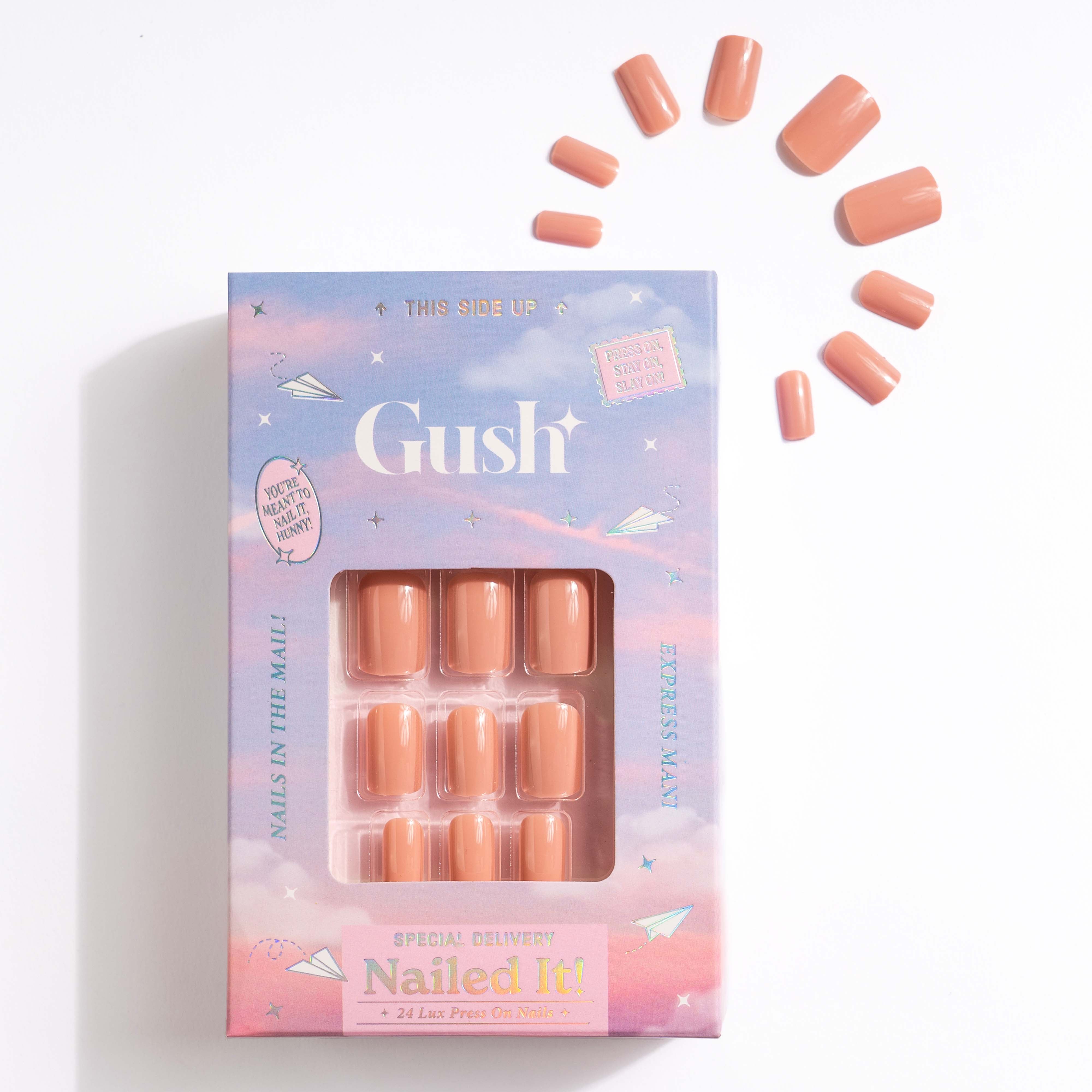Natural Nude with Nail Glue + Nail Glue Sticker | Medium, Square Press-On Nails