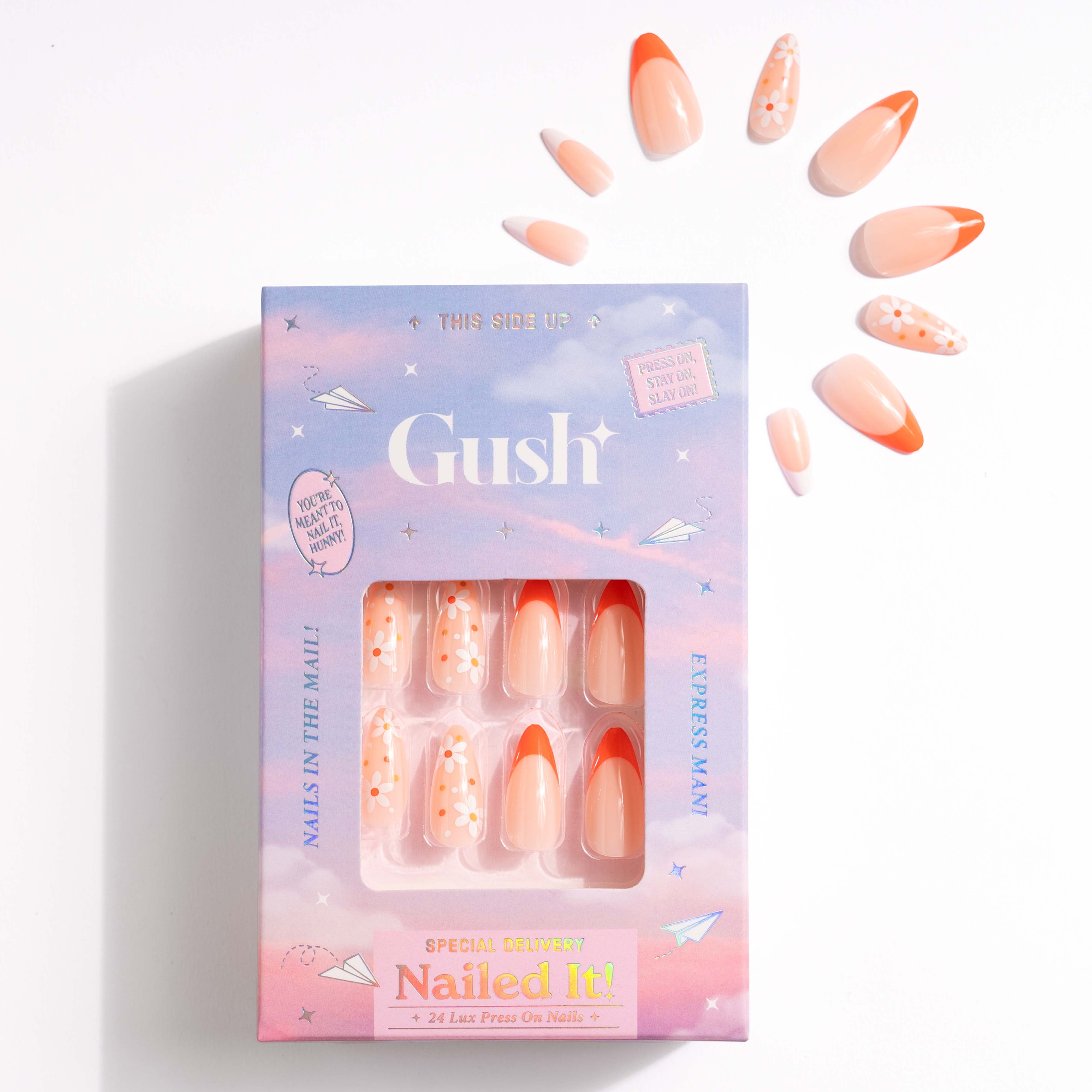 Spring Daisy Tips - Long Almond - Press on Nails