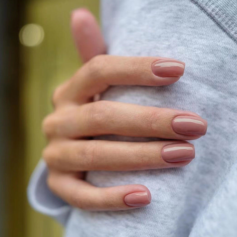 Natural Nude with Nail Glue + Nail Glue Sticker | Medium, Square Press-On Nails