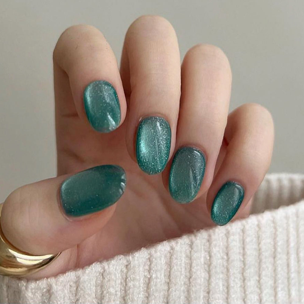 Sea You Never | Short, Round Press-On Nails