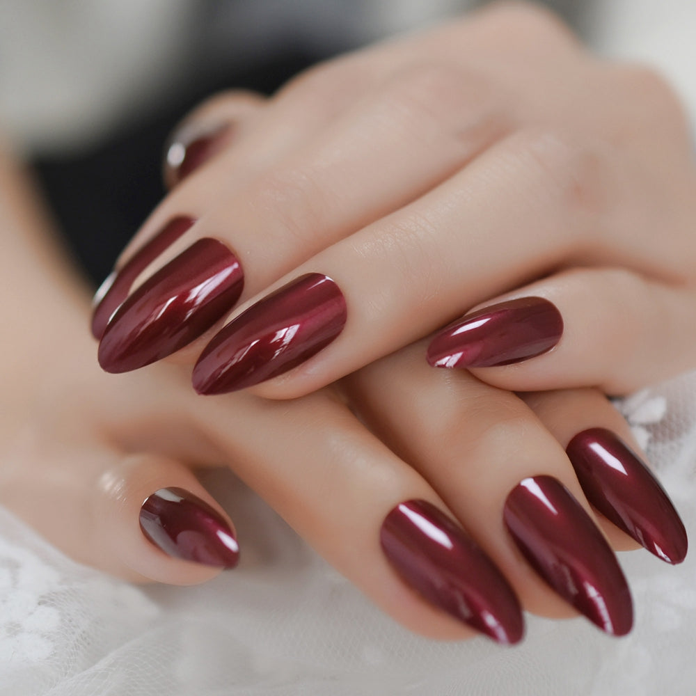 Ruby - Long Almond - Press on Nails