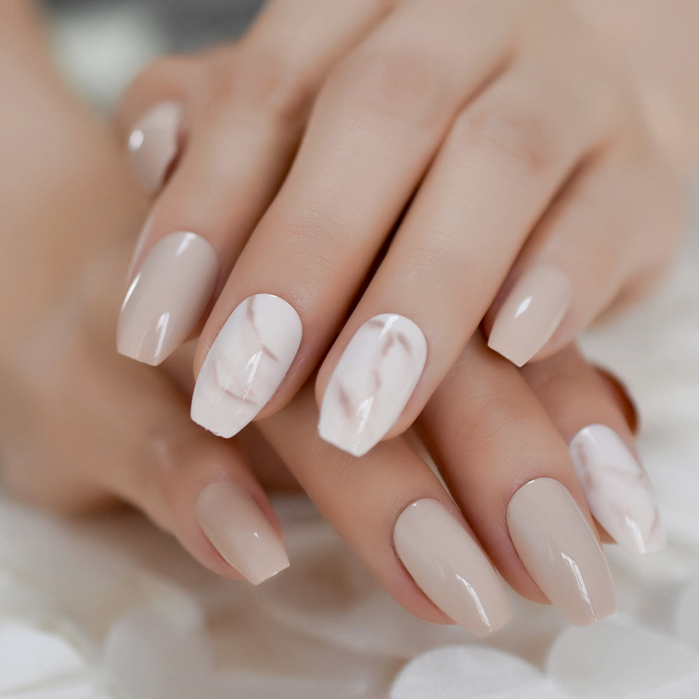 Beige Dream - Short Coffin - Press on Nails
