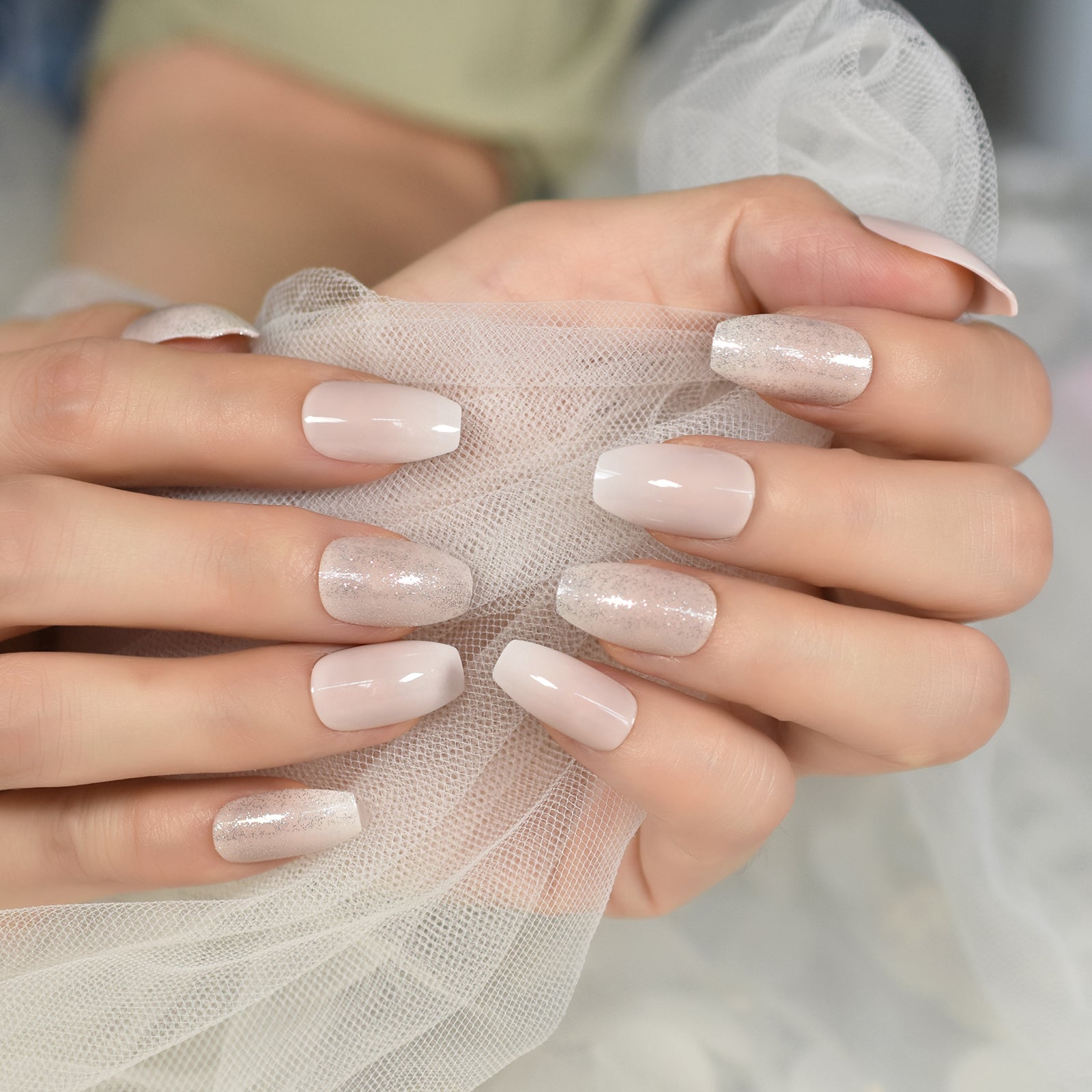 Heavenly - Medium Coffin - Press On Nails