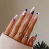 Abstract Blue Swirls - Long Almond - Press on Nails