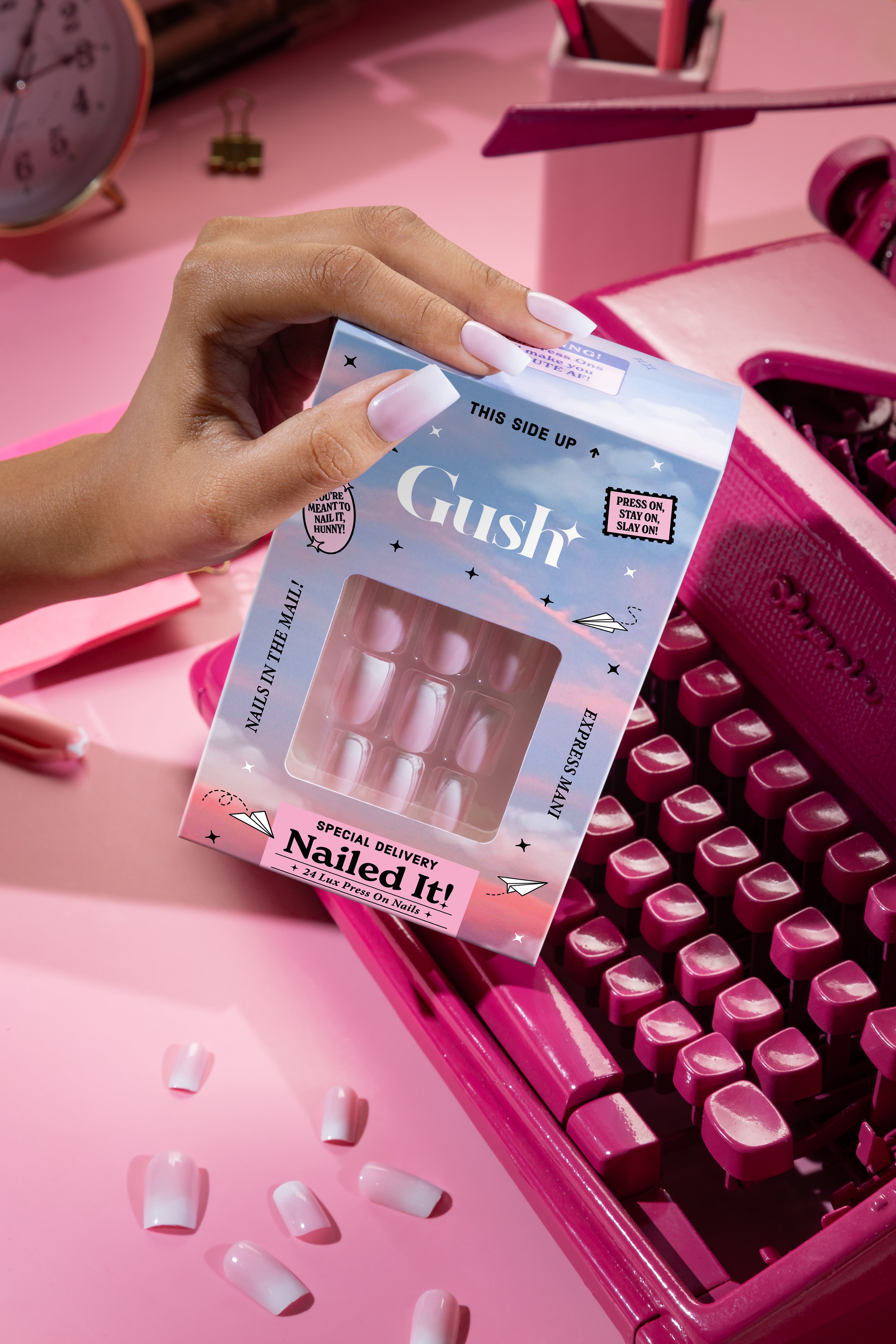 Pink Ombre - Medium Square - Press On Nails