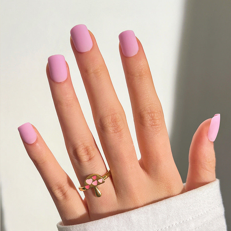 Baby Pink, Matte with Nail Glue + Nail Glue Sticker | Short, Square Press-On Nails