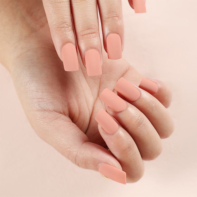 Nudie Salmon - Medium Coffin - Press on Nails
