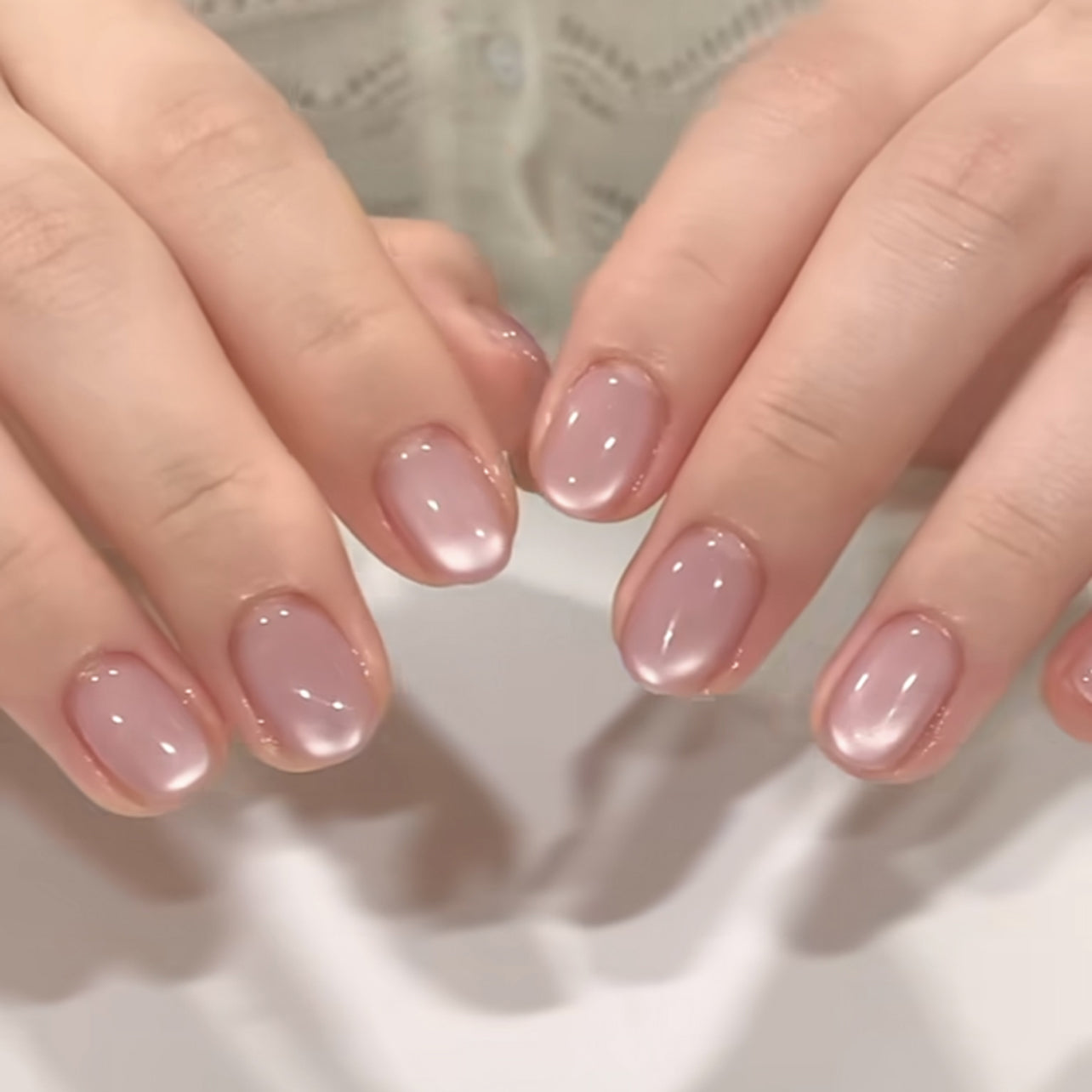 Blush Hour | Short Round, Press On Nails