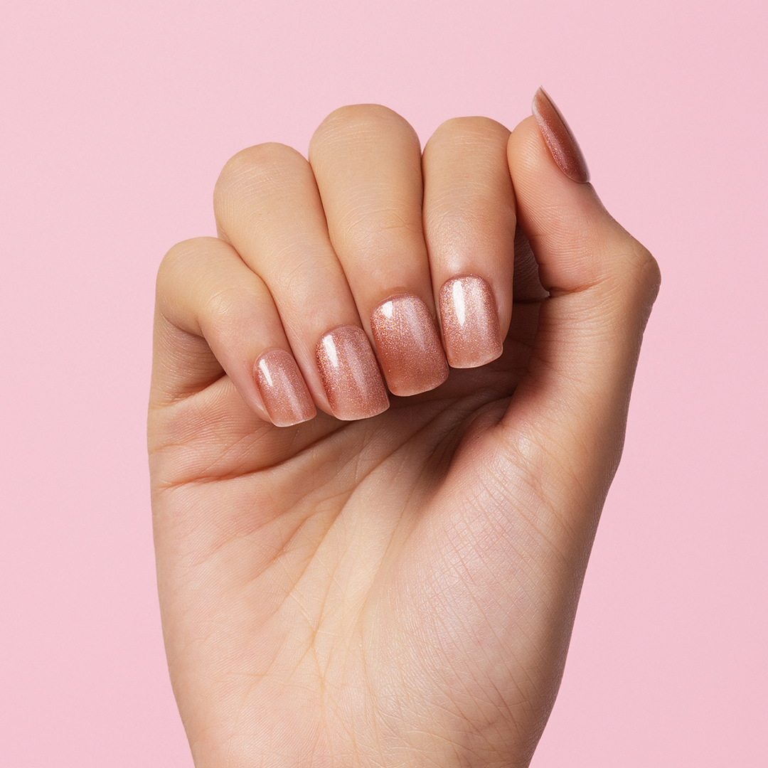 Siren, Glitter with Nail Glue + Nail Glue Sticker | Short, Squoval Press-On Nails