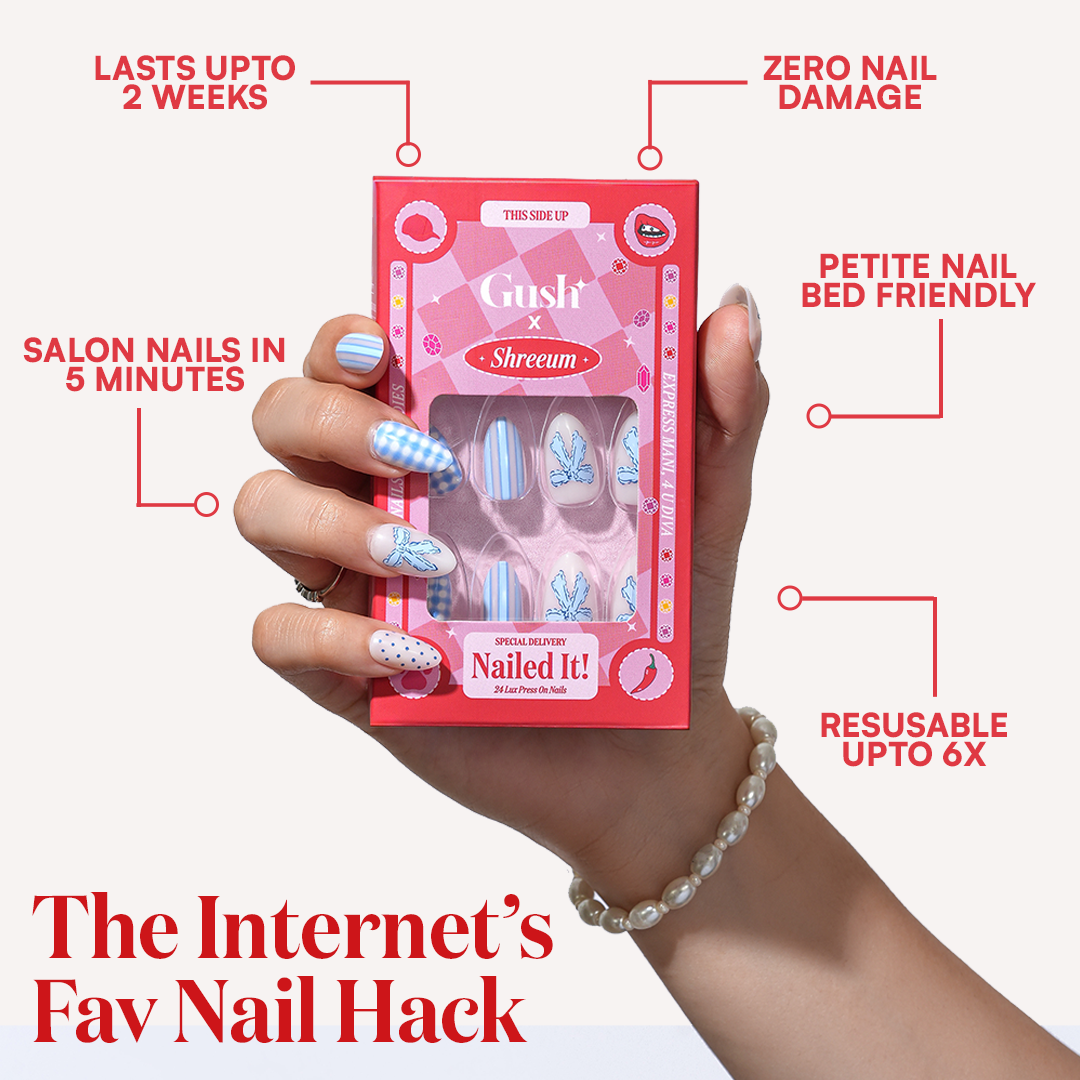 Phool Not Fool | Medium Almond, Press-On Nails