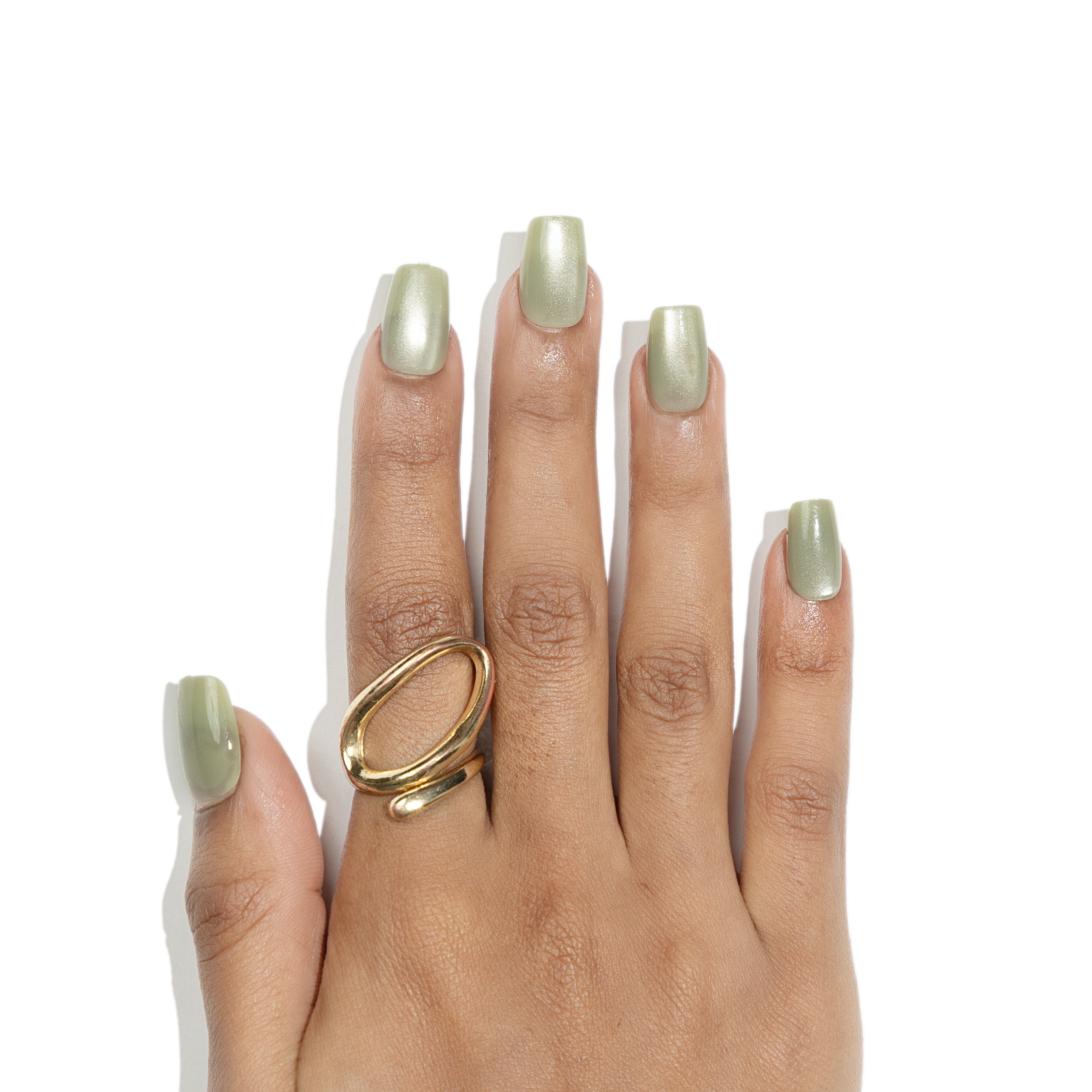 Pistachio Glaze | Medium Square, Press On Nails