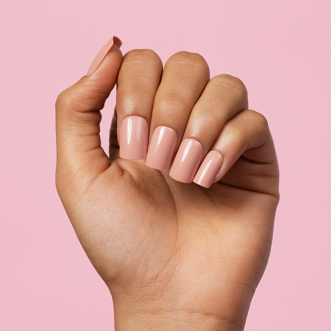 Natural Nude with Nail Glue + Nail Glue Sticker | Medium, Square Press-On Nails