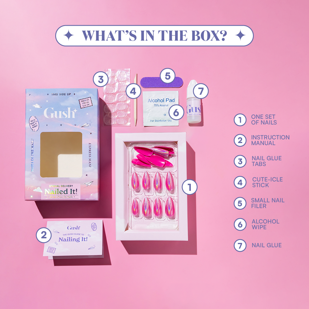Flirt Alert | Long, Round Press-On Nails