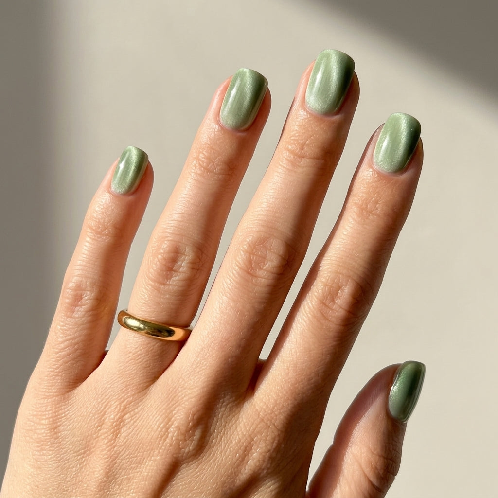 Pistachio Glaze | Medium Square, Press On Nails