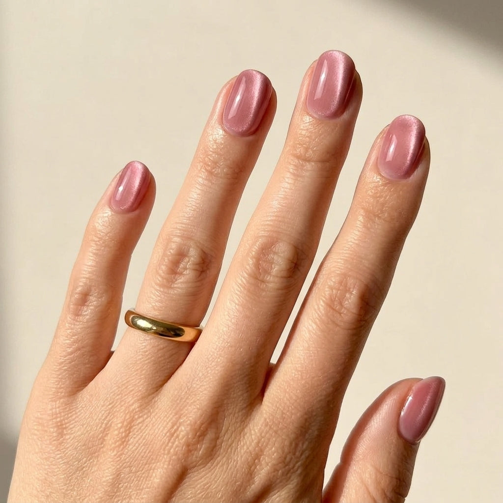 Blush Hour | Short Round, Press On Nails