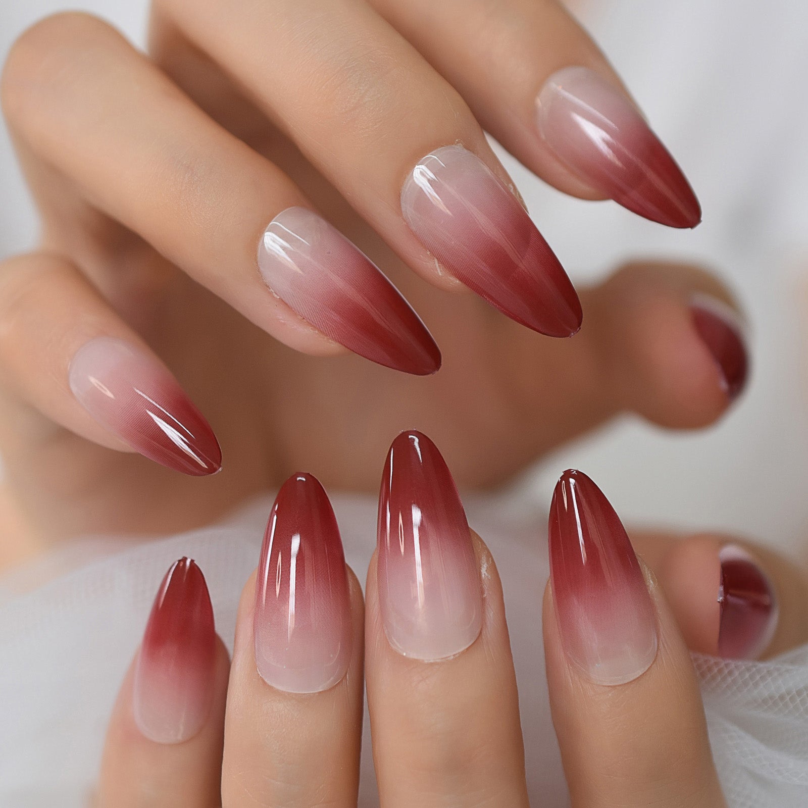 Red Ombre - Long Almond